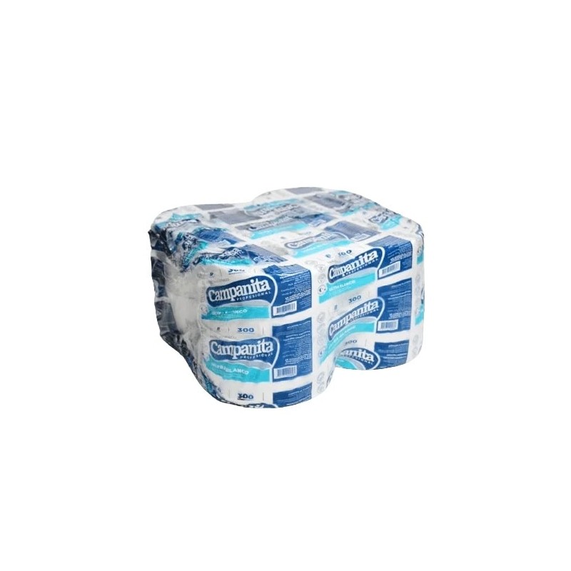 Papel Higiénico Jumbo Campanita Blanco 8 x 300 mts.