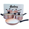 Batería De Cocina Cerámica Antiadherente Hudson Set 5 Pcz Color Cobre