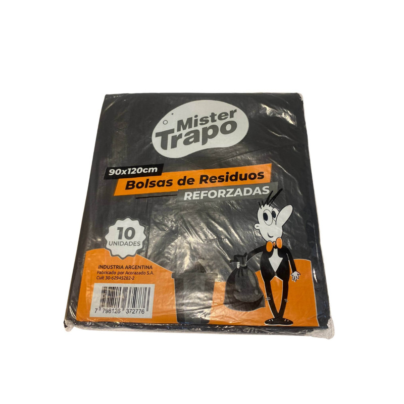 Bolsas de Residuos Planas Negras 90 x 120 cm. de 10 Unid. Mister Trapo