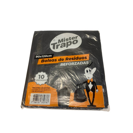 Bolsas de Residuos Planas Negras 90 x 120 cm. de 10 Unid. Mister Trapo