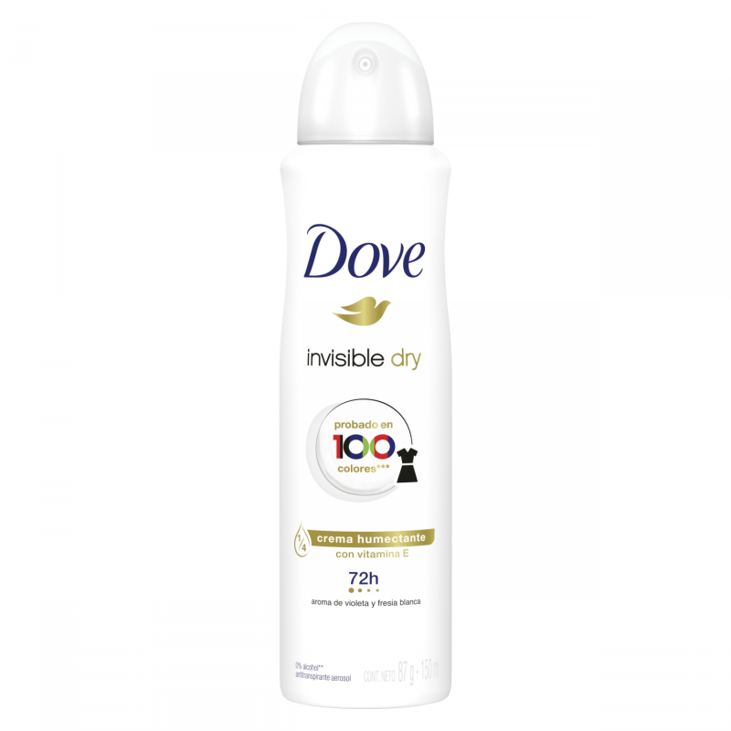 Antitranspirante Dove Invisible Dry Aerosol de 150 ml.