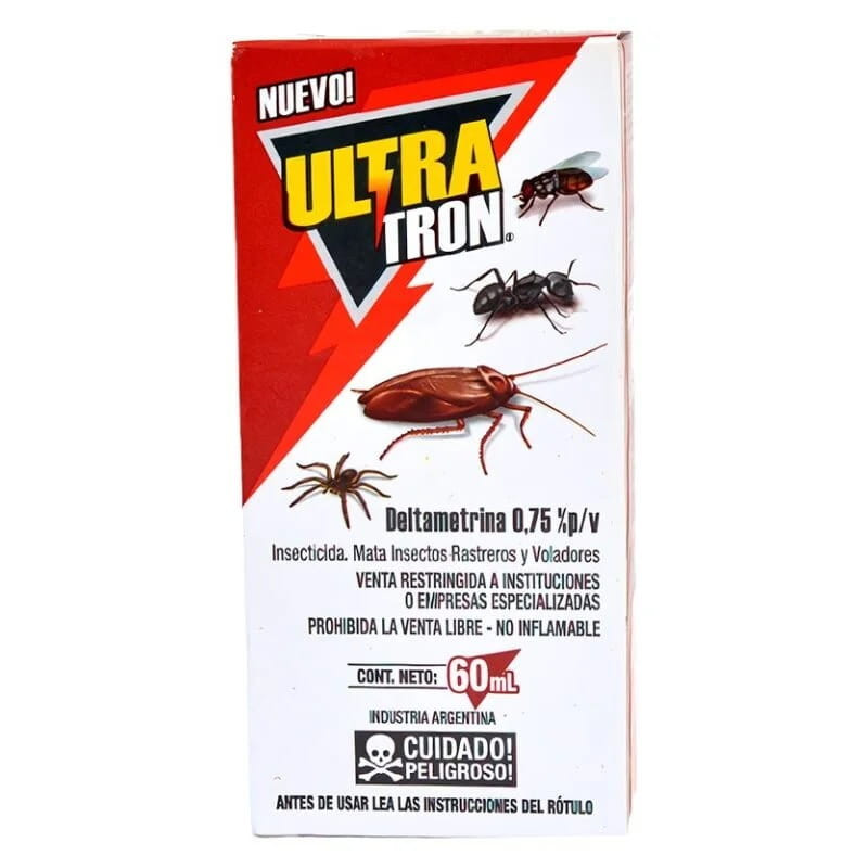 Insecticida Derribante Ultra Tron de 60 ml.