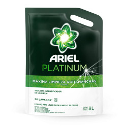 Jabón Liquido Ariel Platinum de 3 lts. Repuesto Económico