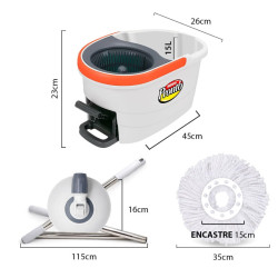 Balde con Escurridor Centrifugo Iberia Pronto Pedal Matic