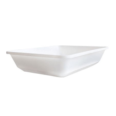 Batea Rectangular de 52 x 36 x 11 Cm. Blanca Grande