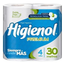Papel Higiénico Higienol Premium Doble Hoja 4 x 30 mts.