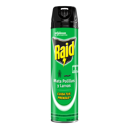 Insecticida Raid Mata Polillas y Larvas en Aerosol de 360 cc.