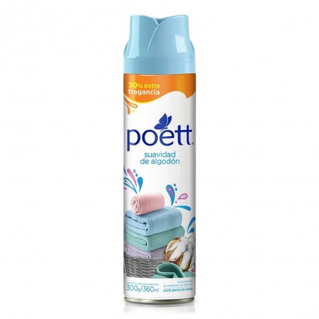Desodorante de Ambiente Poett Suavidad de Algodón en Aerosol de 360 ml.