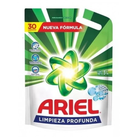 Jabón Liquido Ariel de 3 lts. Repuesto Economico