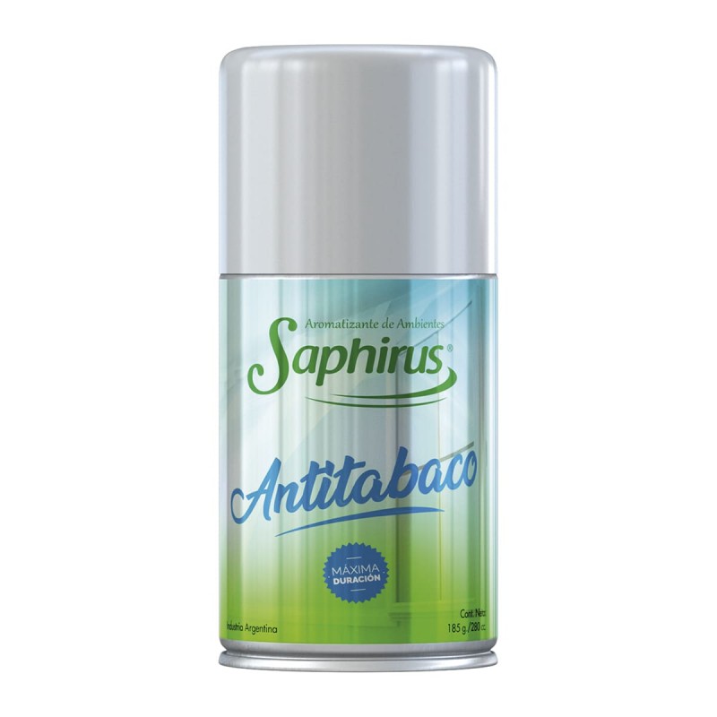 Aromatizante de Ambientes Saphirus en Aerosol de 185 gr. Antitabaco