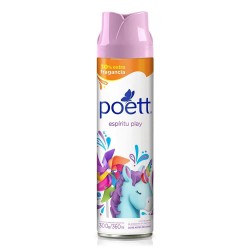 Desodorante de Ambiente Poett Espíritu Play en Aerosol de 360 ml.