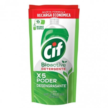 Detergente Cif Bioactive de 450 ml. Lima Repuesto Económico